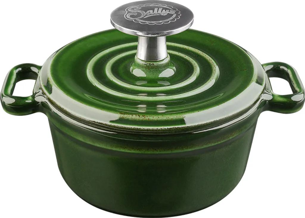 Sally's Cast Iron Serving Pot - Ø 14 cm - Hunter Green Majolica