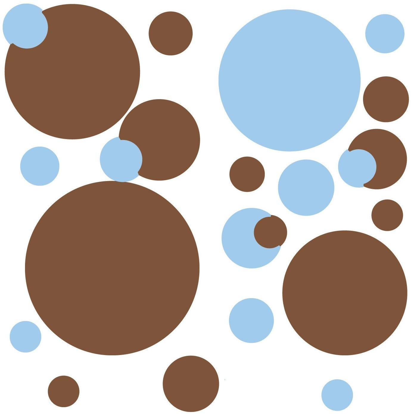 Roommates Repositionable Wall Stickers - Blue And Brown Dots