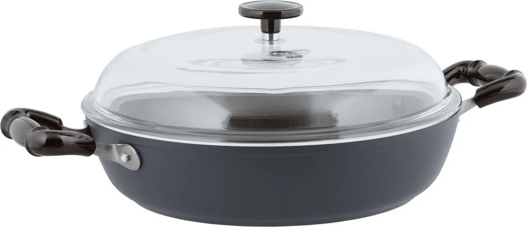 Sambonet 1965 Vintage Quarzo Nero grey frying pan with 2 handles, 24 mD S0136-S00543-51015-74