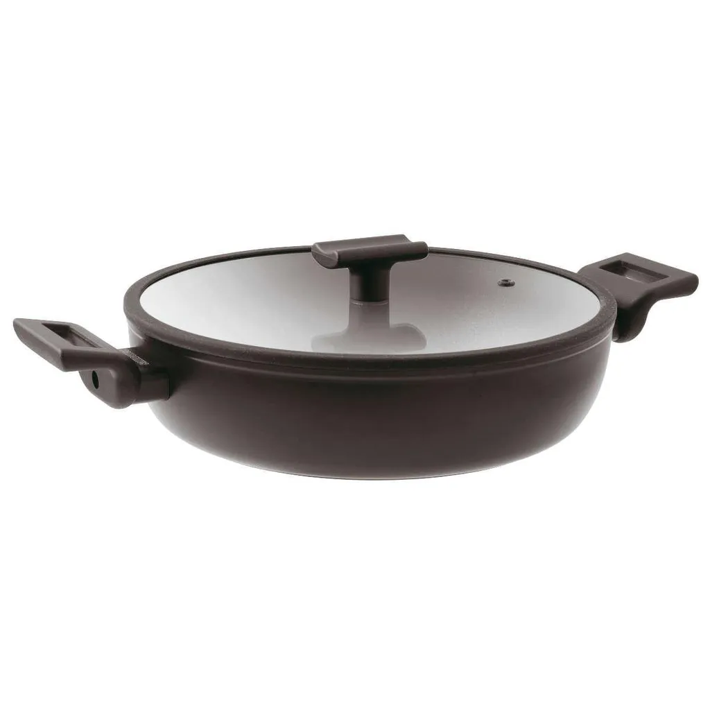 Sambonet frying pan with 2 handles, 28 mm diameter, aluminum, black, 51045-78