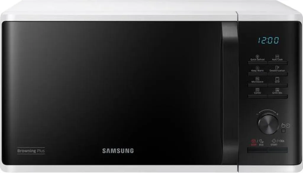 Samsung MG23K3515AW Microwave with Grill, Flat Surface, Fast Defrost, 800 W, White