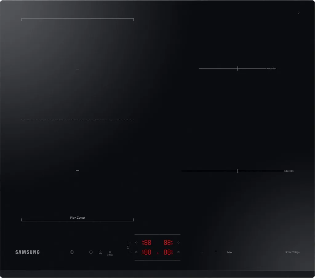 Samsung NZ64B5045GK 60cm Slim Fit Flex Zone Induction Hob, 4 Cooking Zones, WiFi, Power Limiter