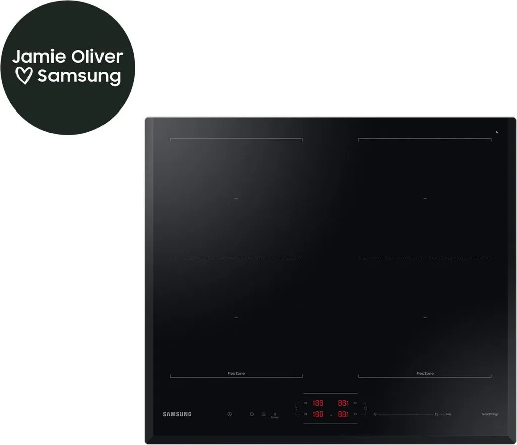 Samsung NZ64B5066KK, Black, Integrated, 60 cm, Zone Induction Hob, Glass Ceramic, 4 Zone(s)