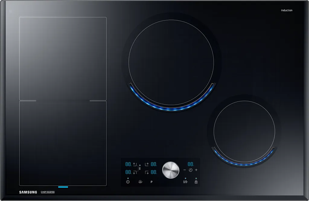 Samsung NZ84J9770EK, stainless steel, integrated, zone induction hob, glass ceramic, 4 zone(s), 4 zone(s) 16.5 kg
