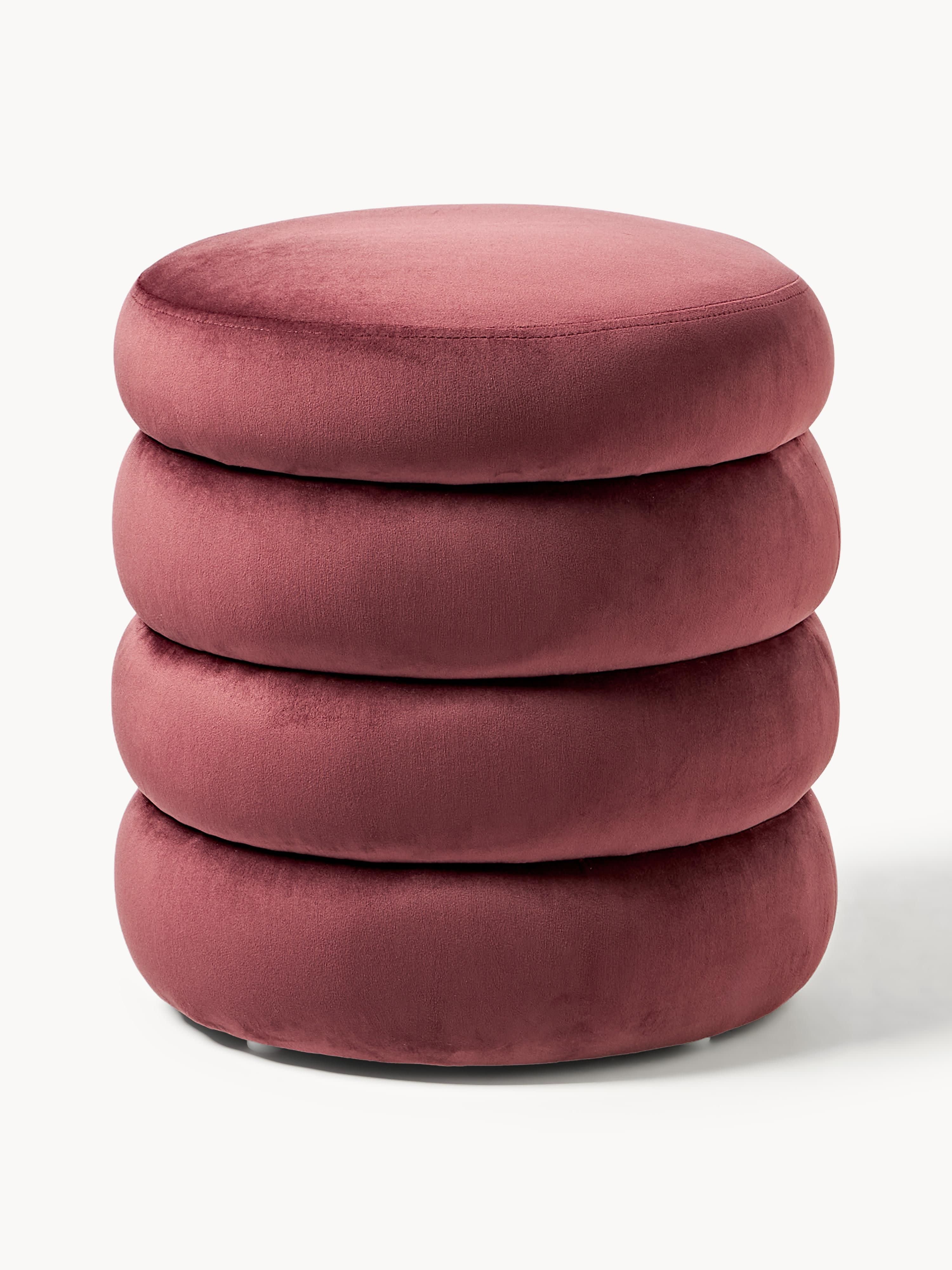 Westwing Collection Alto velvet upholstered stool with storage space