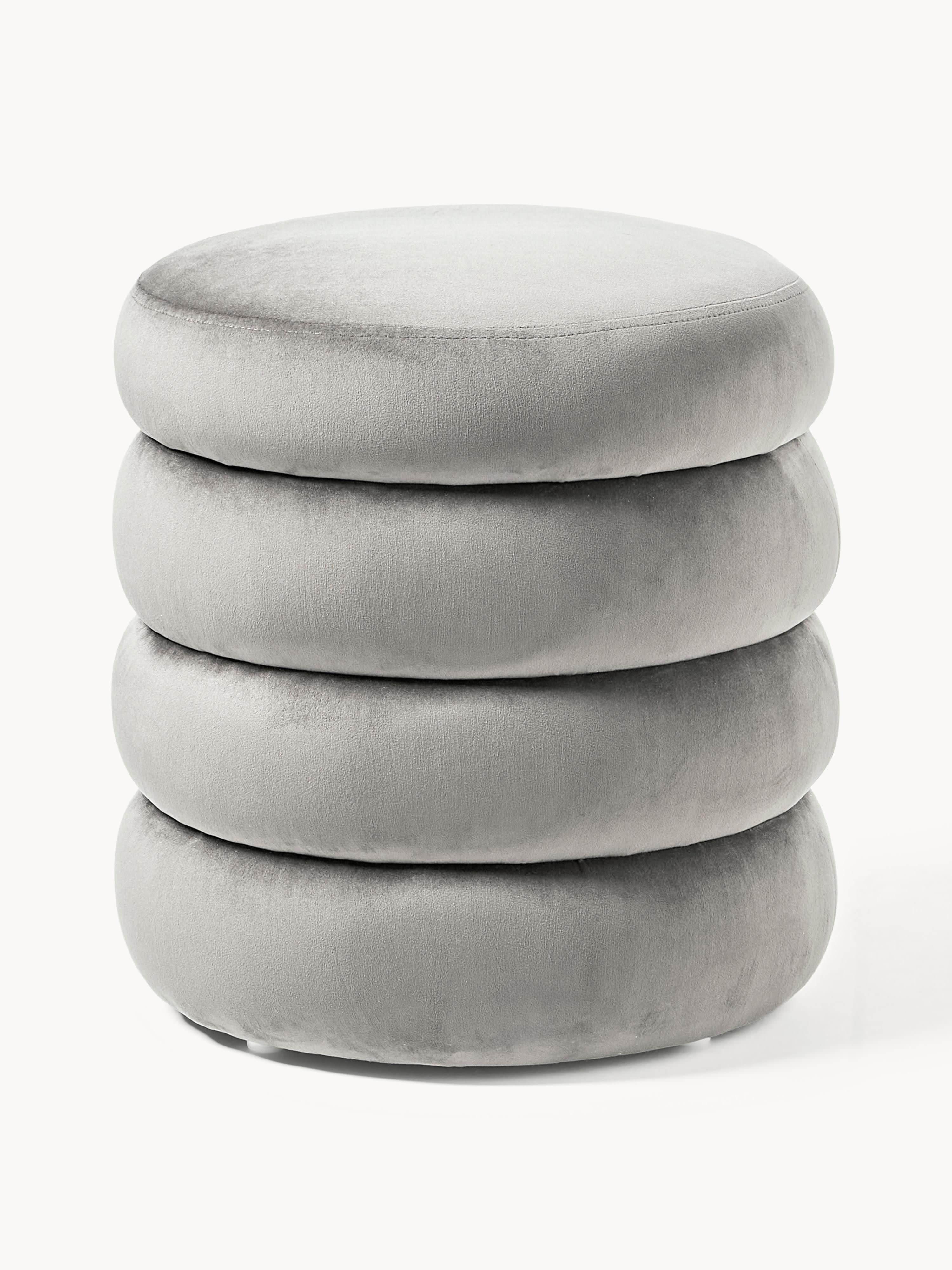 Westwing Collection Alto velvet upholstered stool with storage space