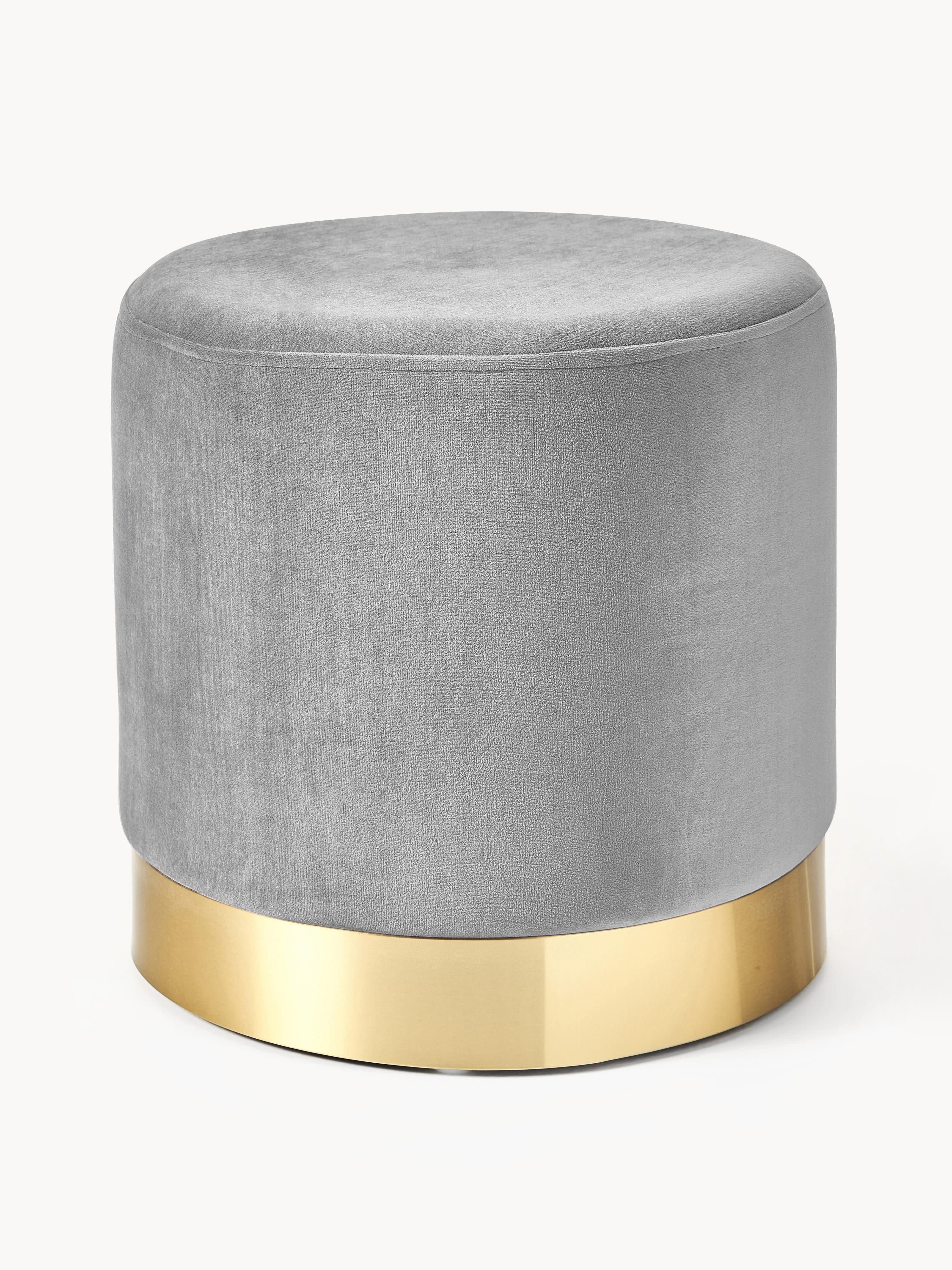 Westwing Collection Orchid velvet upholstered stool