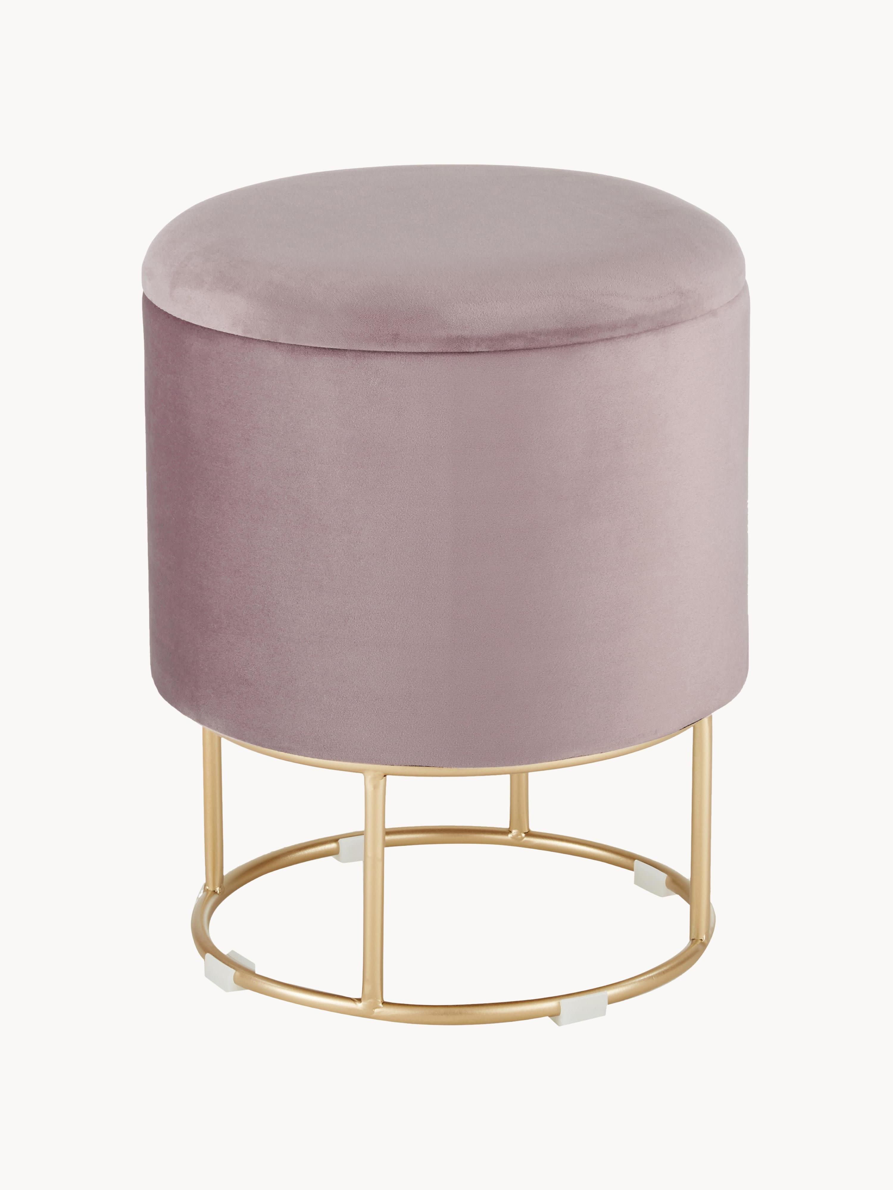 Bizzotto Polina velvet upholstered stool with storage space