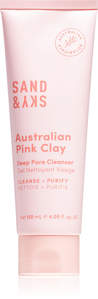Sand & Sky Australian Pink Clay Deep Pore Cleanser Gel for cleansing and make-up removal with a purifying effect