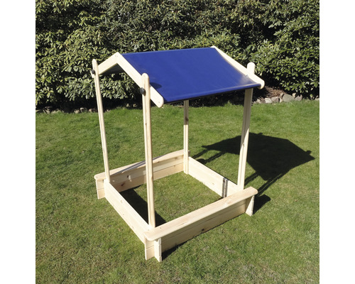 promadino Sandpit Peter with roof wood 100 x 99.5 x 132.5 cm natural
