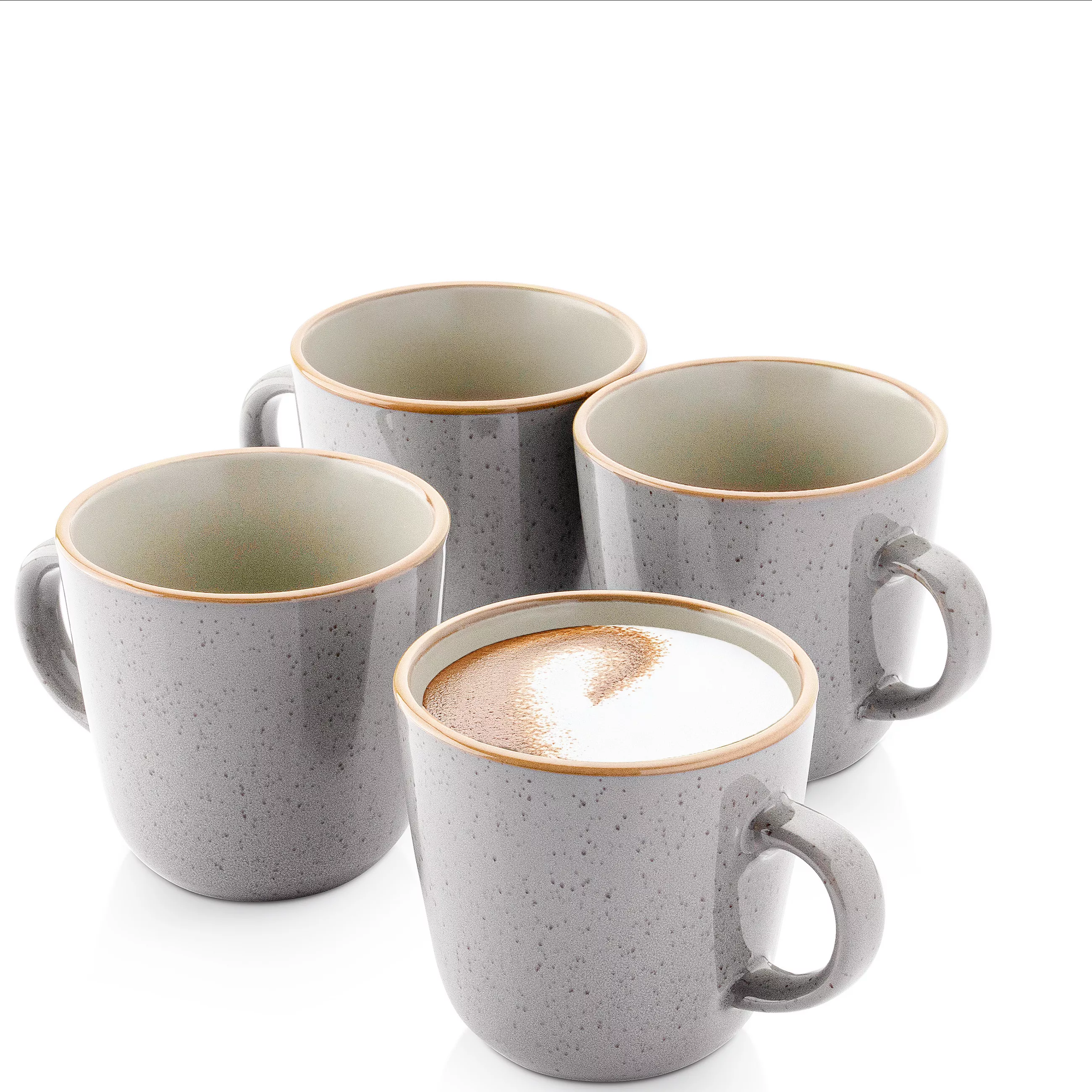 Sanger Sänger RIO PEARL GREY COFFEE MUG - 4-piece set made of stoneware