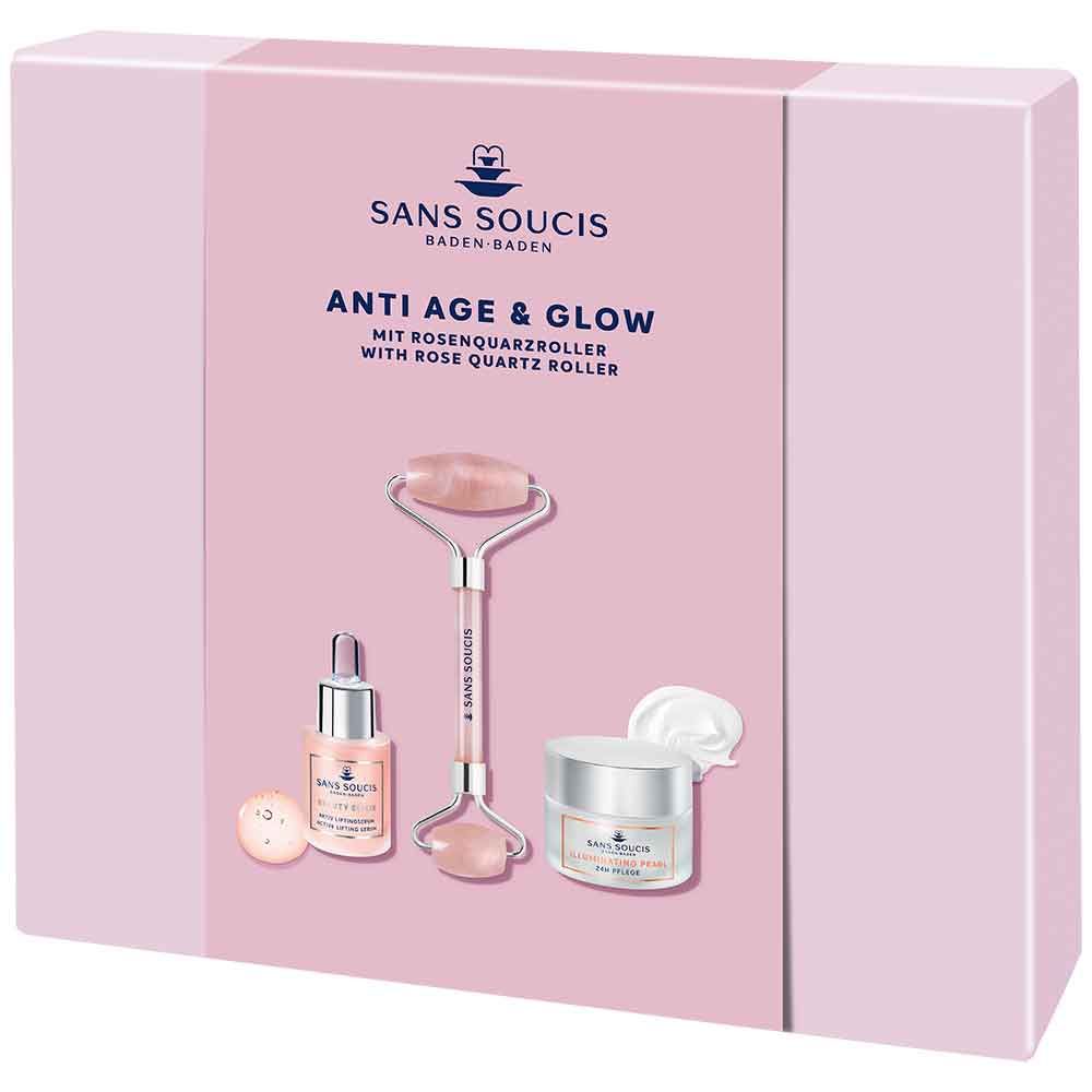 Sans Soucis Rose Quartz Roller Set - 24h Cream + Beauty Elixir 1 St