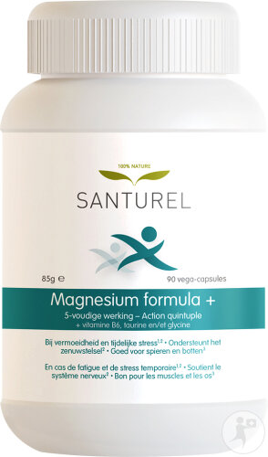 Restaxil Santurel Magnesium Formula Plus Vitamin B6 Plus Taurine In Glycine 90 Capsules