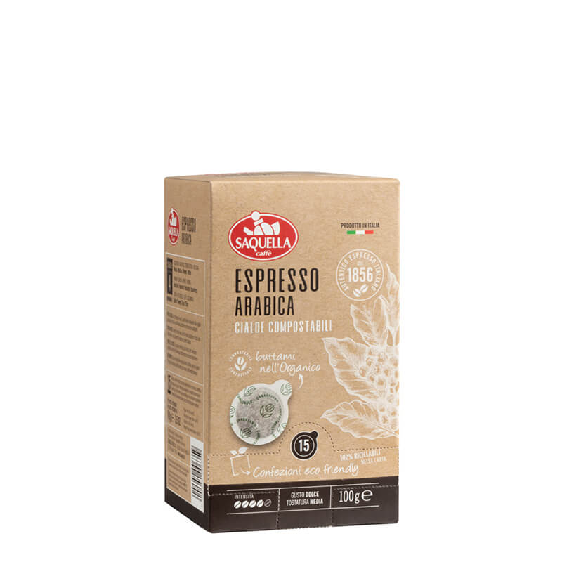 Saquella Espresso 100 % Arabica Pads 15 Stück