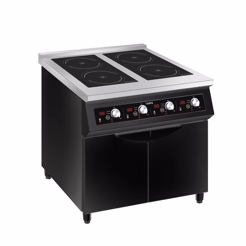 SARO induction hob with 4 cooking zones, model NIKOS, 800 x 700 x 830 mm