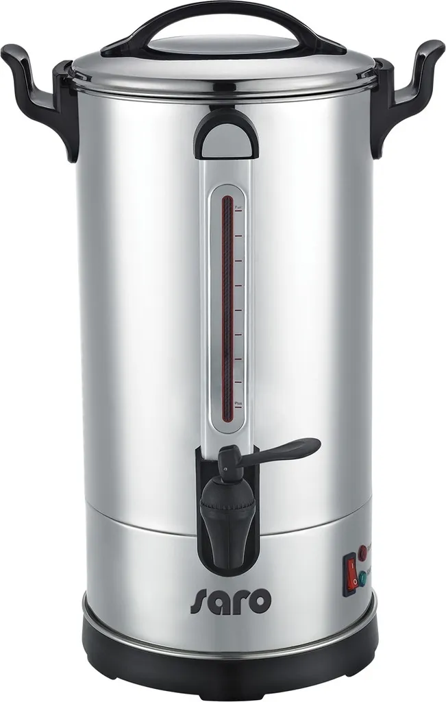 SARO coffee machine with round filter, model CAPPONO 40, stainless steel, tap, sight glass, coffee, office, hotel, café, nursing home