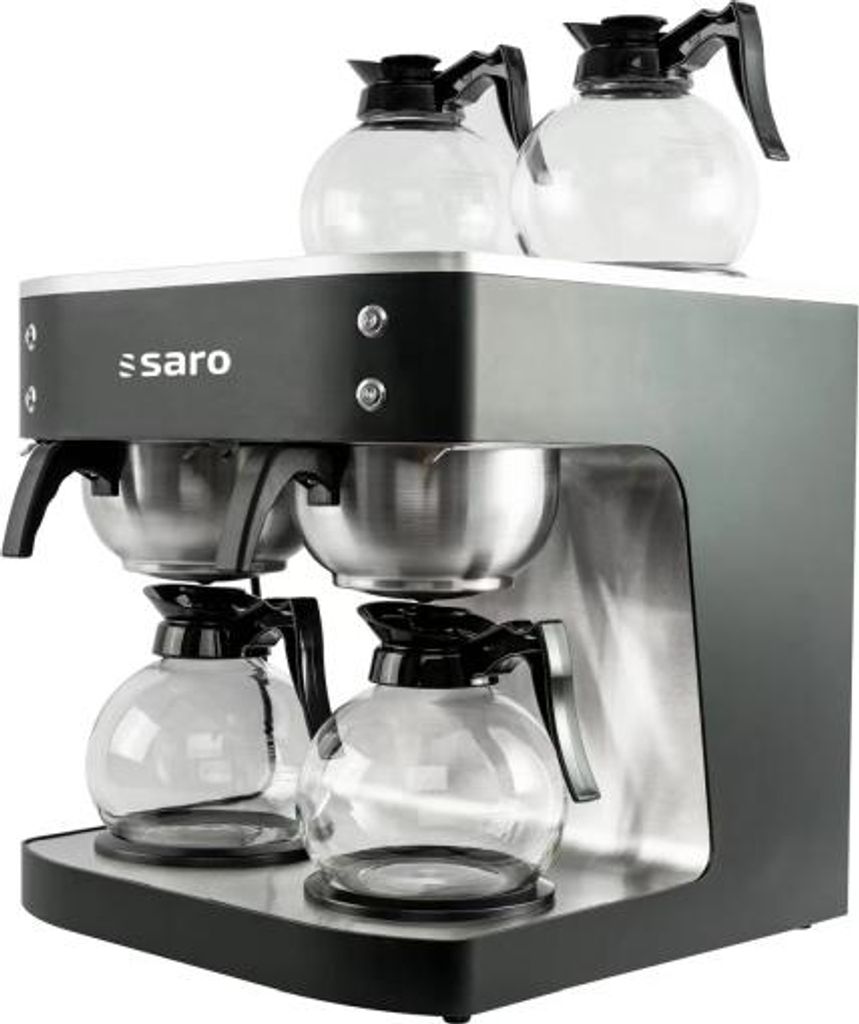 Saro coffee machine S48T – 2 brewing systems, 4 glass carafes, fast brewing time, easy operation