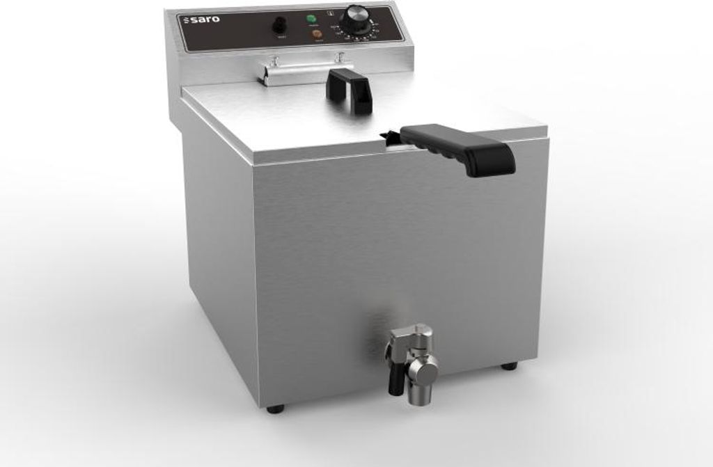 Saro table fryer with 10 liter capacity - drain tap, safety thermostat, 400V