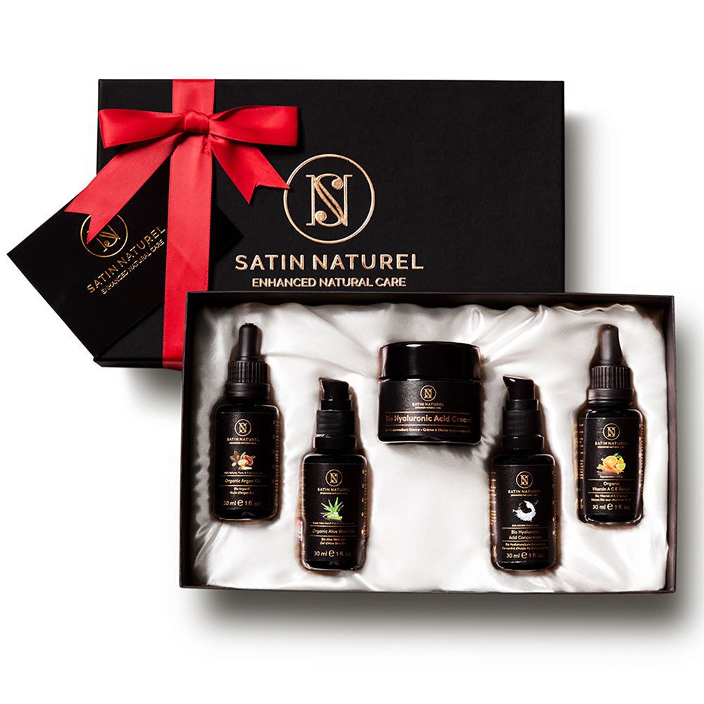 SATIN NATUREL organic anti-aging gift set for women 150 ml 5x30 ml