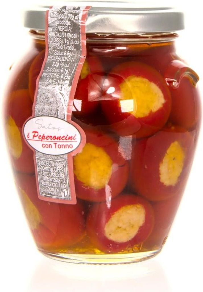 Satos Peperoncini con Tonno - Peppers stuffed with tuna 200g