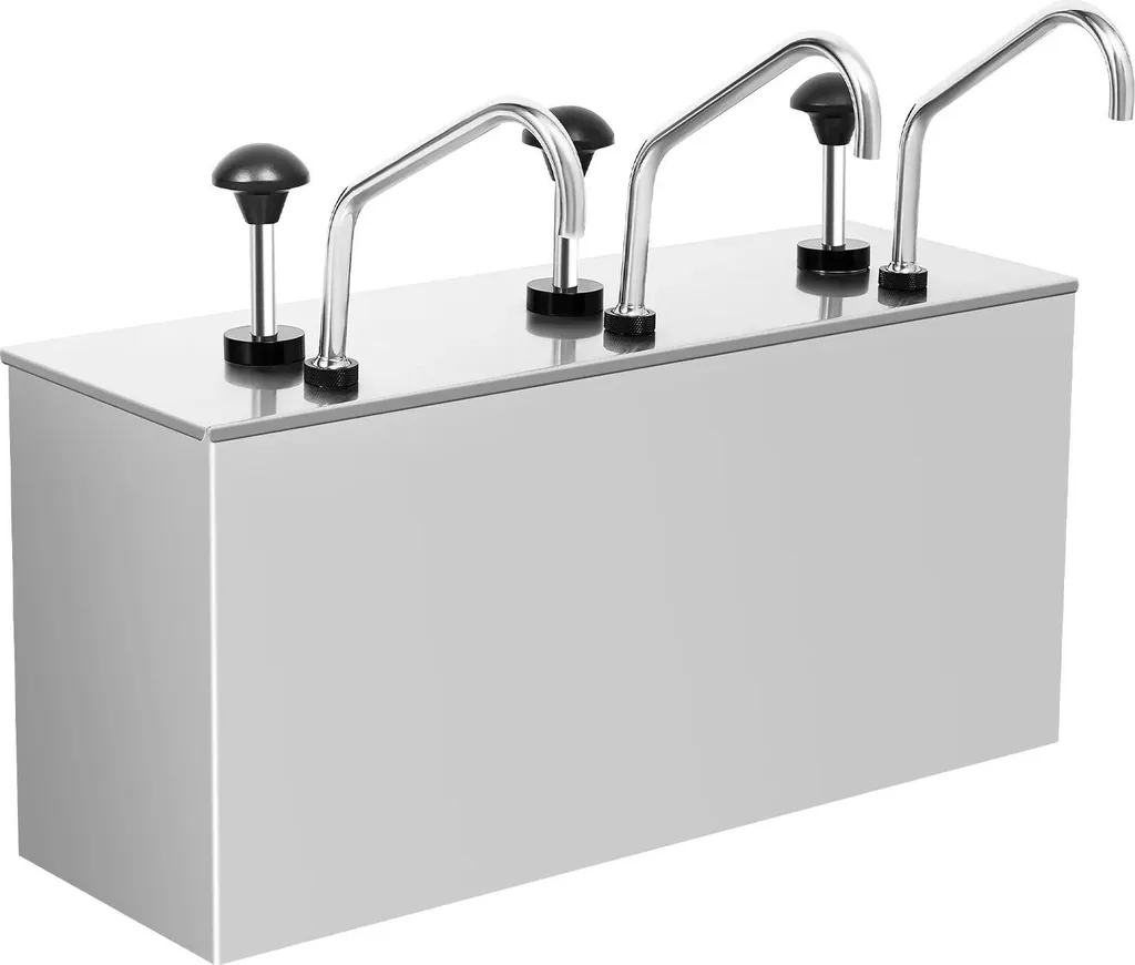 StarTech Sauce dispenser - Triple pump station - Stainless steel - 3 compartments - Capacity 3×4 L - For soy sauce, vinegar, ketchup