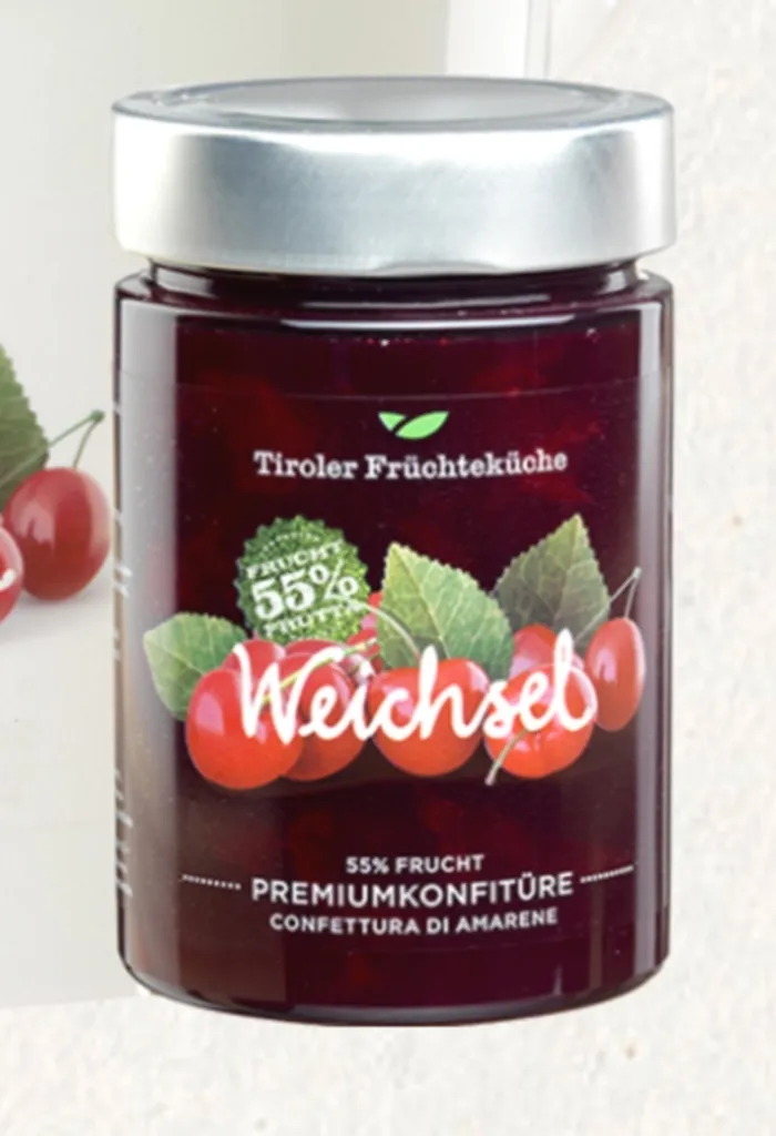 Sour cherry jam, 420g - Unterweger - Tyrolean delicacies 420g