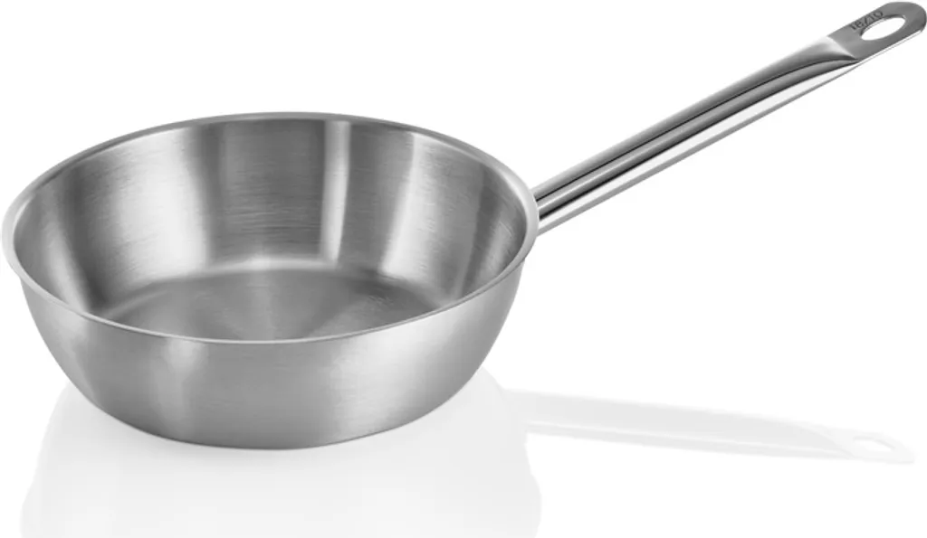 WAS GERMANY Sauteuse Cookware 21, Ø 20 cm, 1.25 ltr., with pouring rim, chrome-nickel steel 18/10