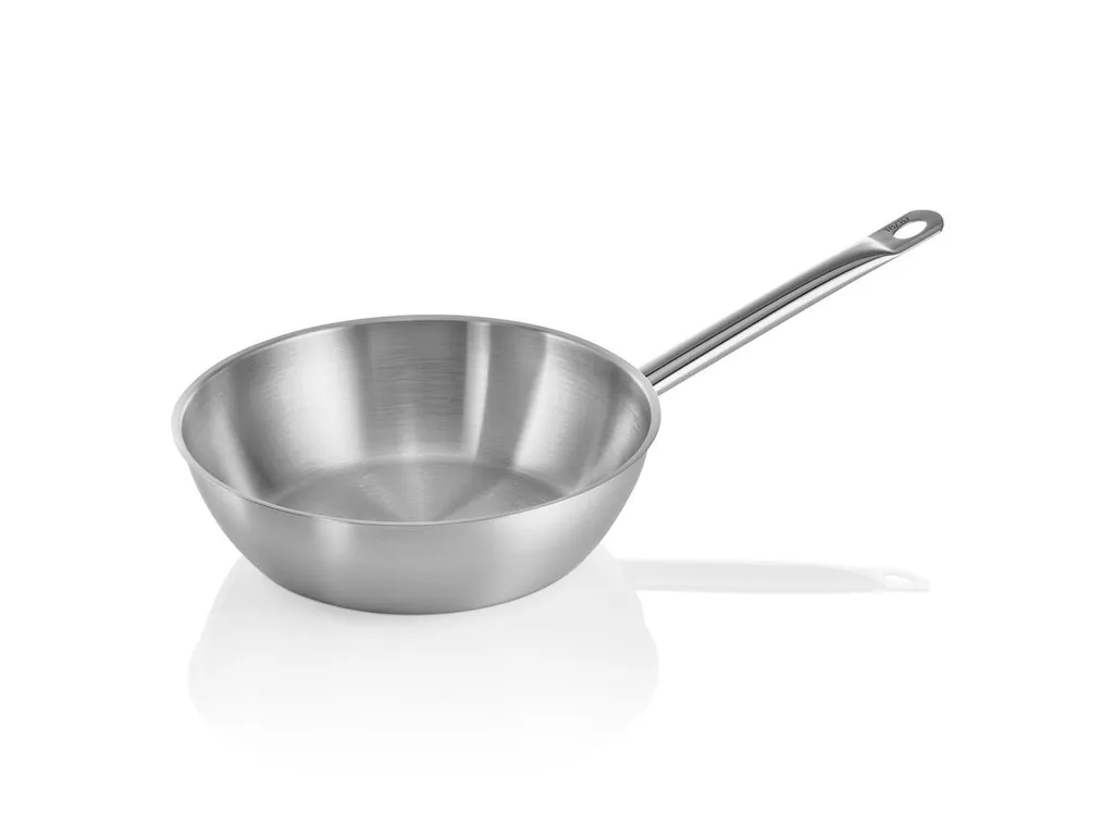 WAS GERMANY Sauteuse Cookware 21, Ø 24 cm, 2.25 ltr., with pouring rim, chrome-nickel steel 18/10