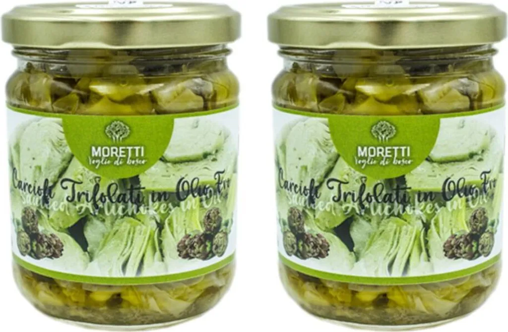 Win2Win Tech Sautéed artichoke wedges in extra virgin olive oil cooked in a pan with sautéed garlic - Artisan production in Umbria since 1989 - Pack of 2 x 170 g, 2 x 170 g