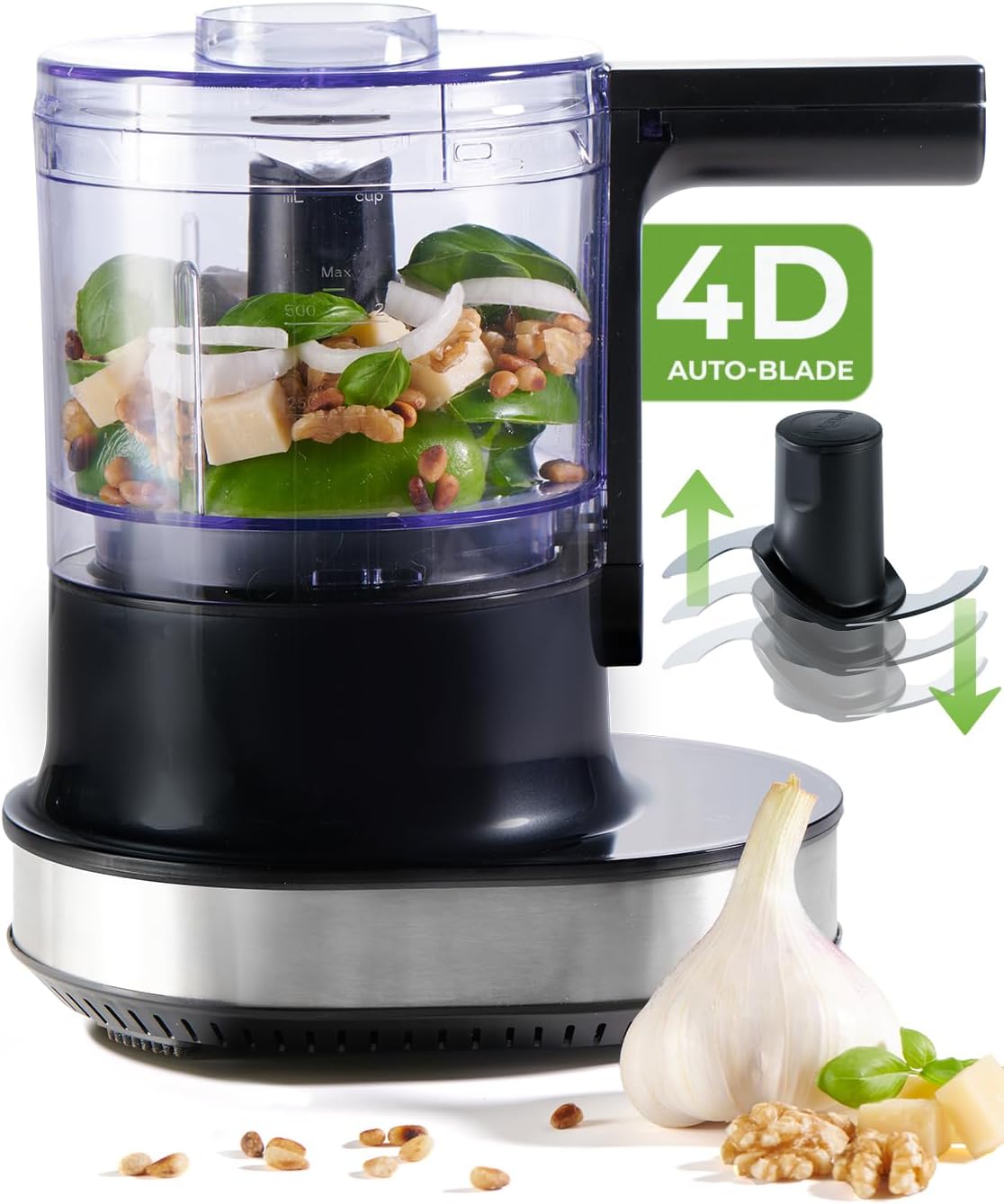 Nutrilovers Nutri Chopper 4D Electric Kitchen Chopper with Auto Blade Function - BPA-Free - German Brand - Food Processor Universal Chopper Multi Chopper Onion Meat Nuts Pesto