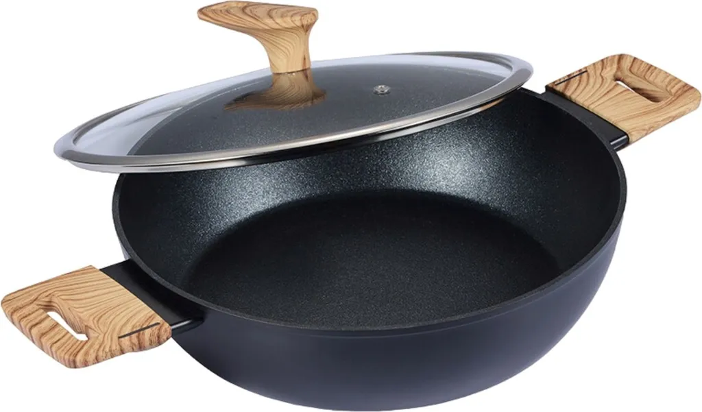Schaefer SCHÄFER Serving pan with lid Ø 28cm Maple Wood for all types of cookers matte black