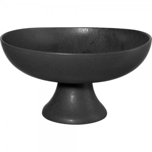 Grande Nero Black Iron bowl on foot (33cm) by Asa