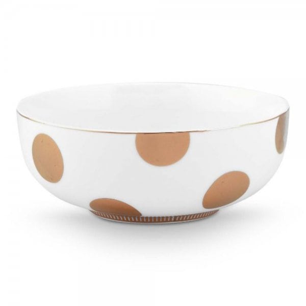 Dot Delight White-Gold Bowl 15cm by Pip Studio