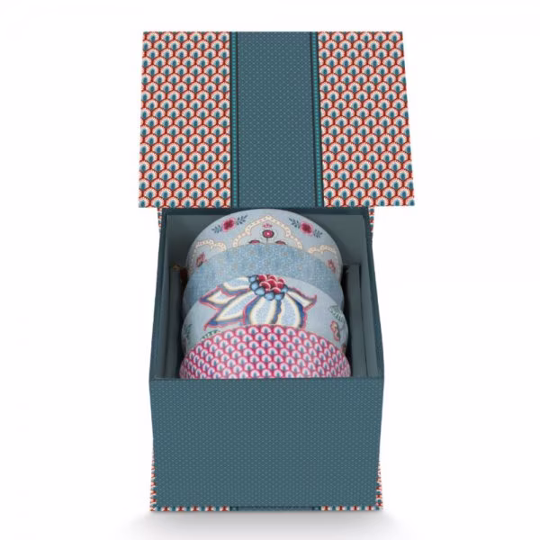 PiP Studio Bowls Set Giftset Oriental Flower Blue 4-piece Pip