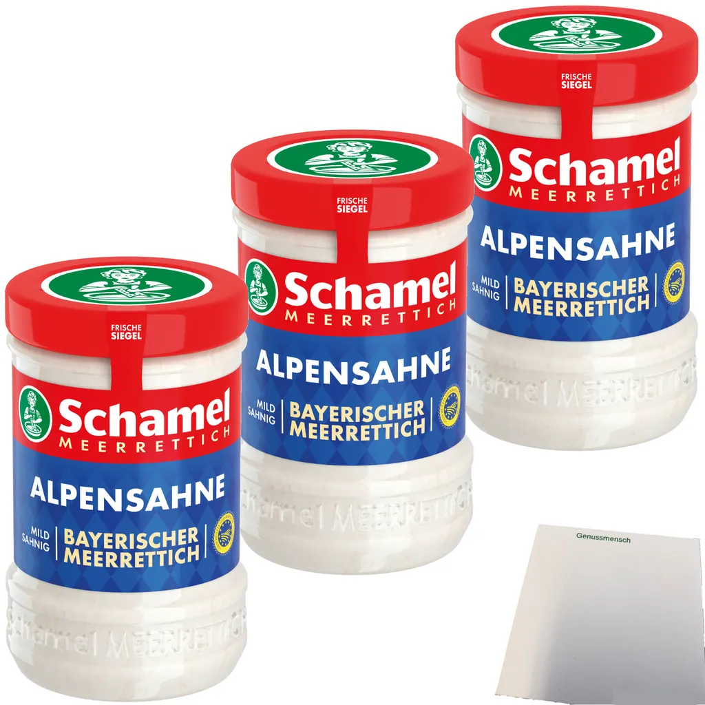 Schamel Bavarian Cream Horseradish 3-pack (3x135g jar) + usy block