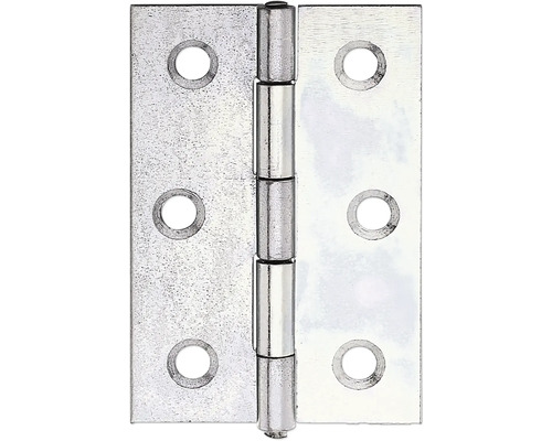 Alberts Half-wide hinge with riveted brass pin, 63 x 42 mm, sendzimir galvanized