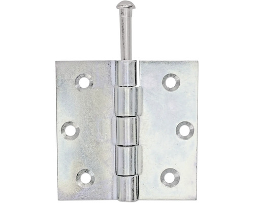 Alberts Square hinge with brass pin, 76 x 77 mm, sendzimir galvanized