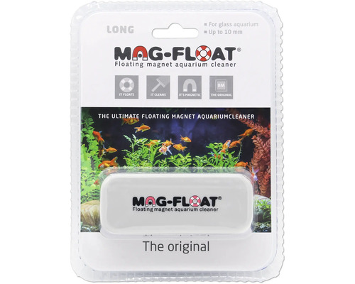 Window cleaner Mag-Float algae magnet long aquarium algae magnet floating approx. 10 x 5.5 x 3.8 cm glass thickness up to 10 mm