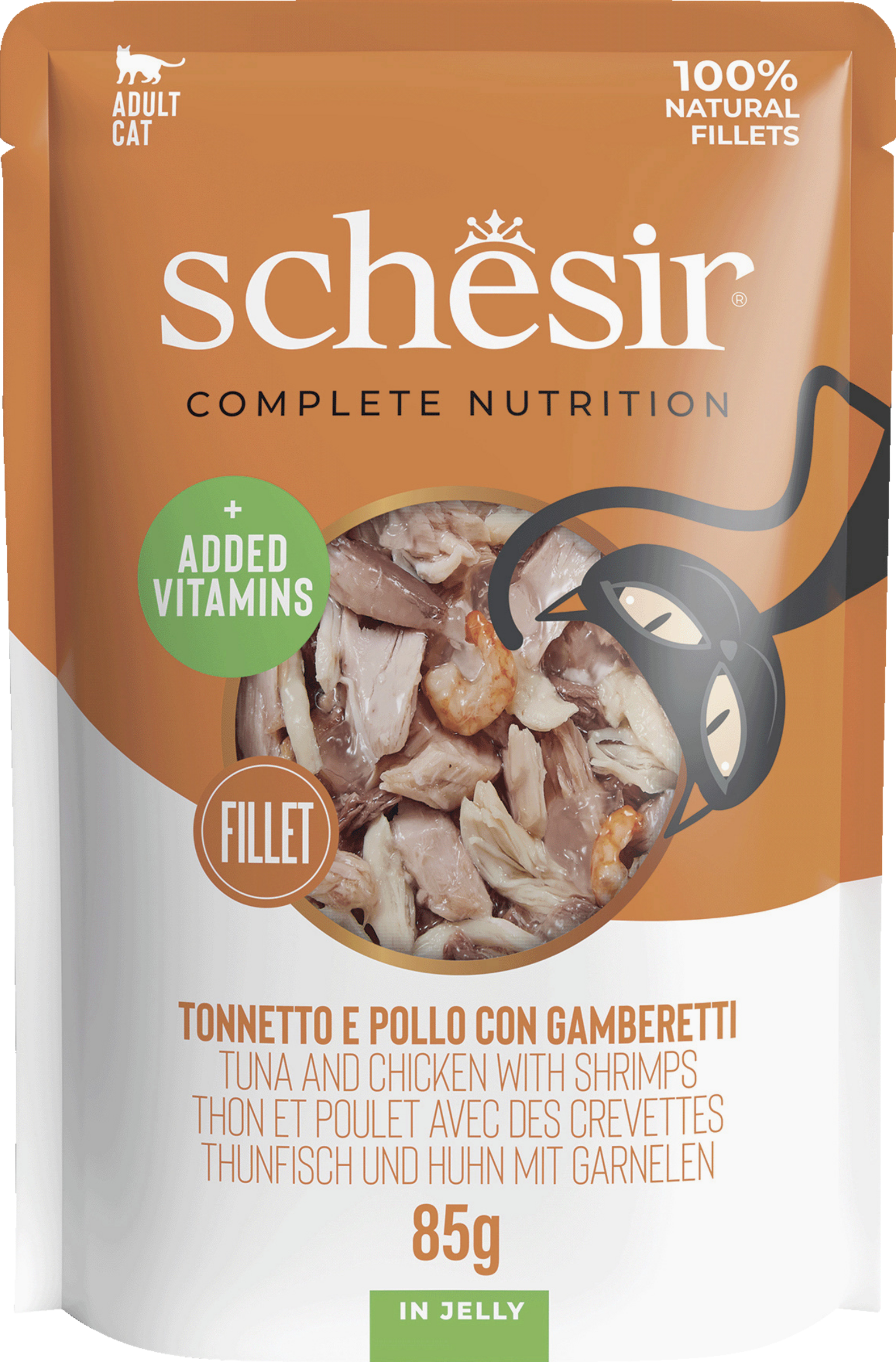Schesir Cat Complete & Balanced Tuna Chicken Shrimp Jelly