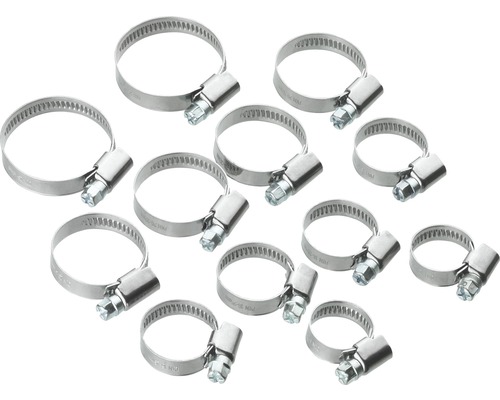 Connex Hose clamp set stainless steel 12-40 mm 12 pieces