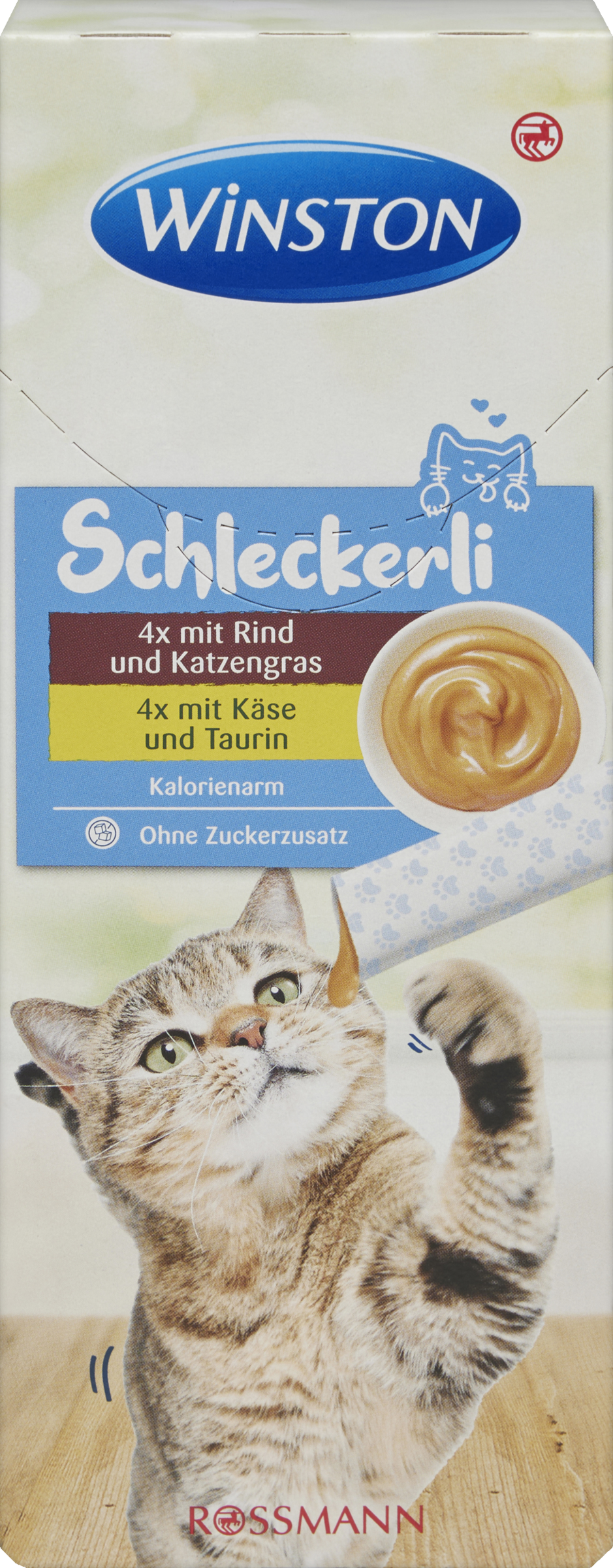 Winston Schleckerli 4x with beef & cat grass, 4x with cheese & taurine