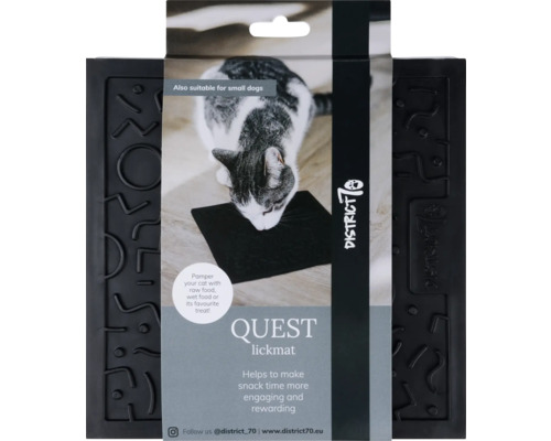 District 70 Quest Lickmat 20 x 20 cm Dark Grey Silicone Lickmat