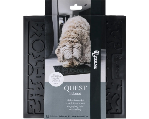 District 70 Quest Lickmat 28 x 28 cm Dark Grey Silicone Lickmat
