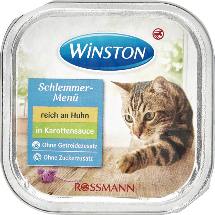 Winston Gourmet menu rich in chicken in carrot sauce
