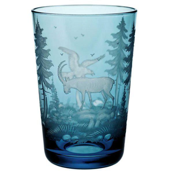 Schliersee Eagle & Capricorn Aquamarine Blue (12.5cm) from Theresienthal Glas