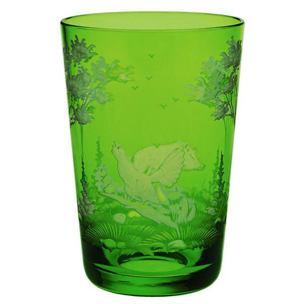 Schliersee Wildsau and Auerhahn Emerald Green (12.5cm) from Theresienthal Glas