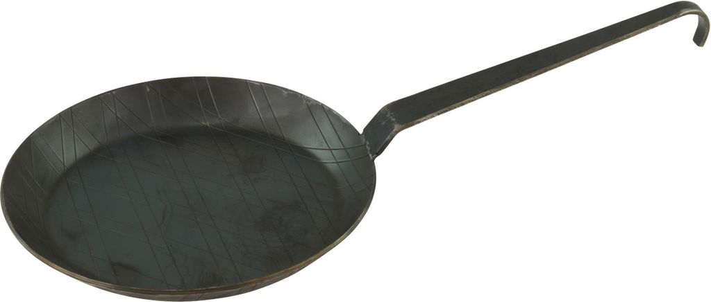 GVKECO Wrought iron frying and serving pan, 1 piece, Ø 20 cm, with hook handle