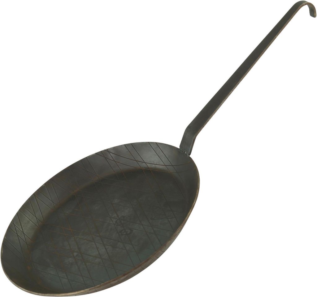 GVKECO Wrought iron frying and serving pan, 1 piece, Ø 24 cm, with hook handle