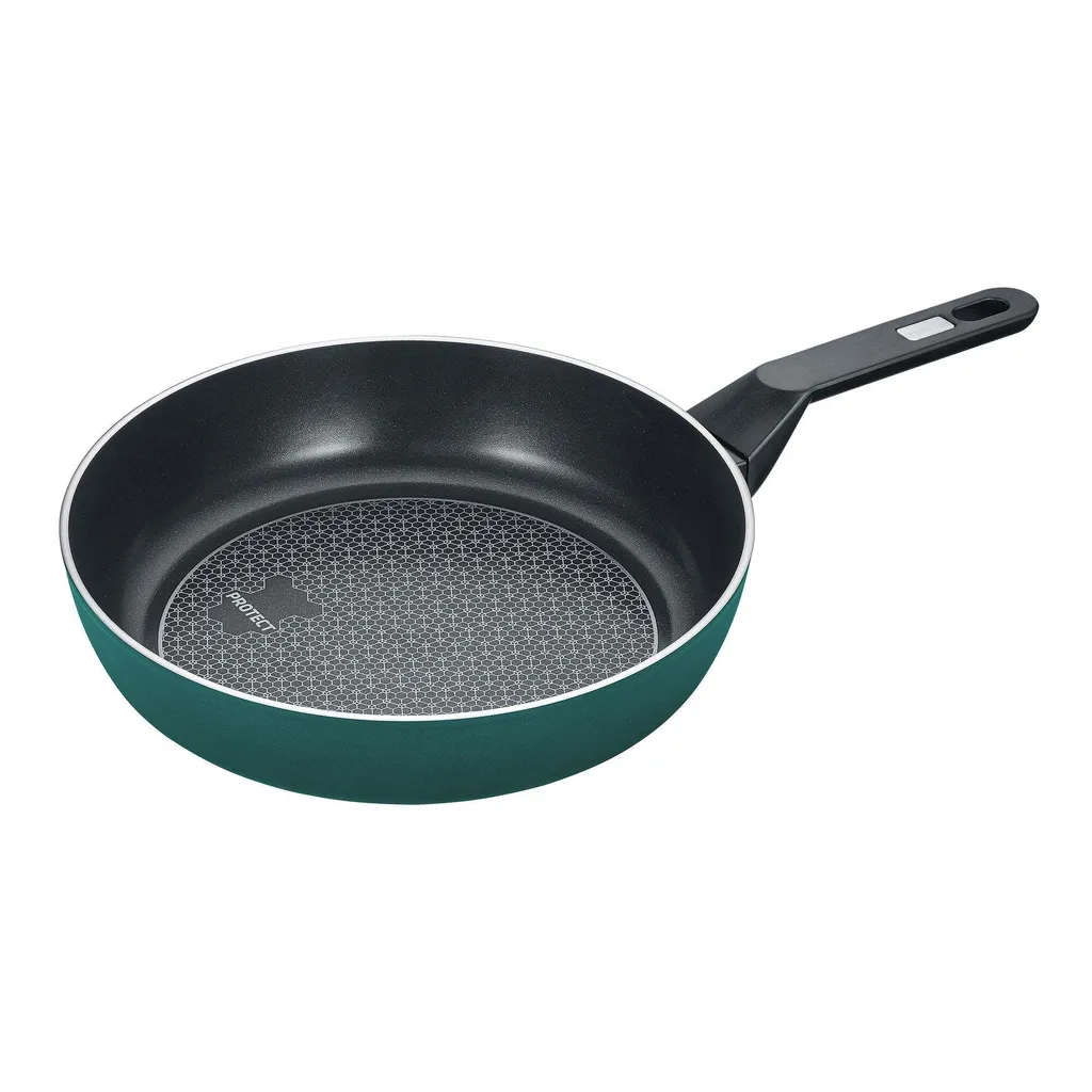 Berndes 28 cm braising pan including glass lid, aluminum, recycled, green - Eco Recycle+
