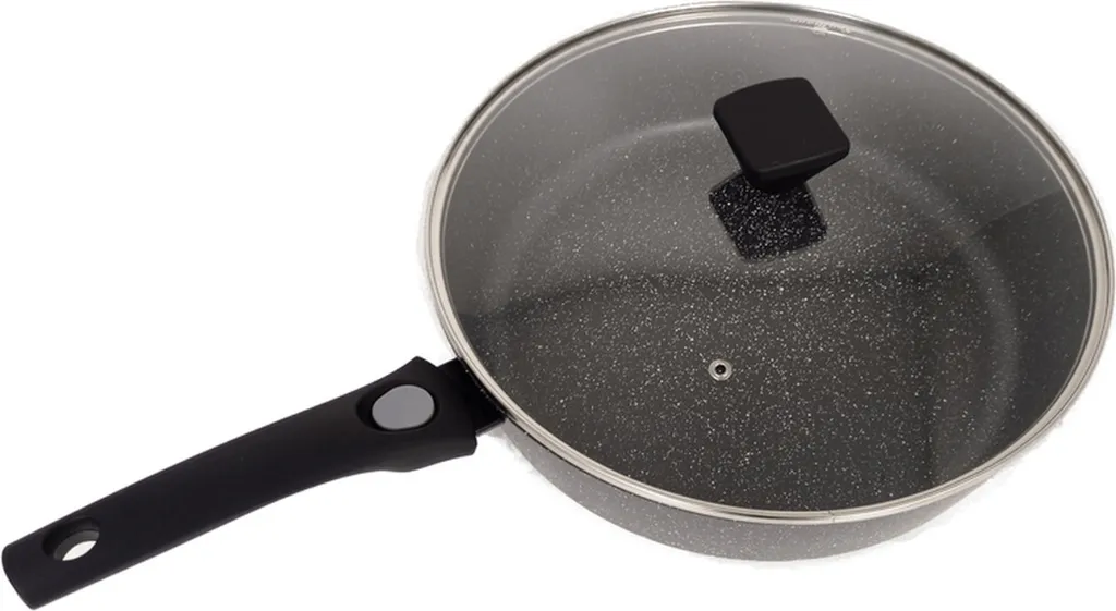 Markenlos 32cm braising pan with lid, scratch-resistant, non-stick, removable handle, suitable for all hob types